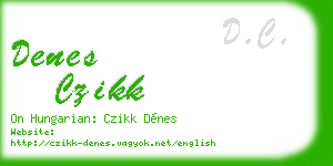denes czikk business card